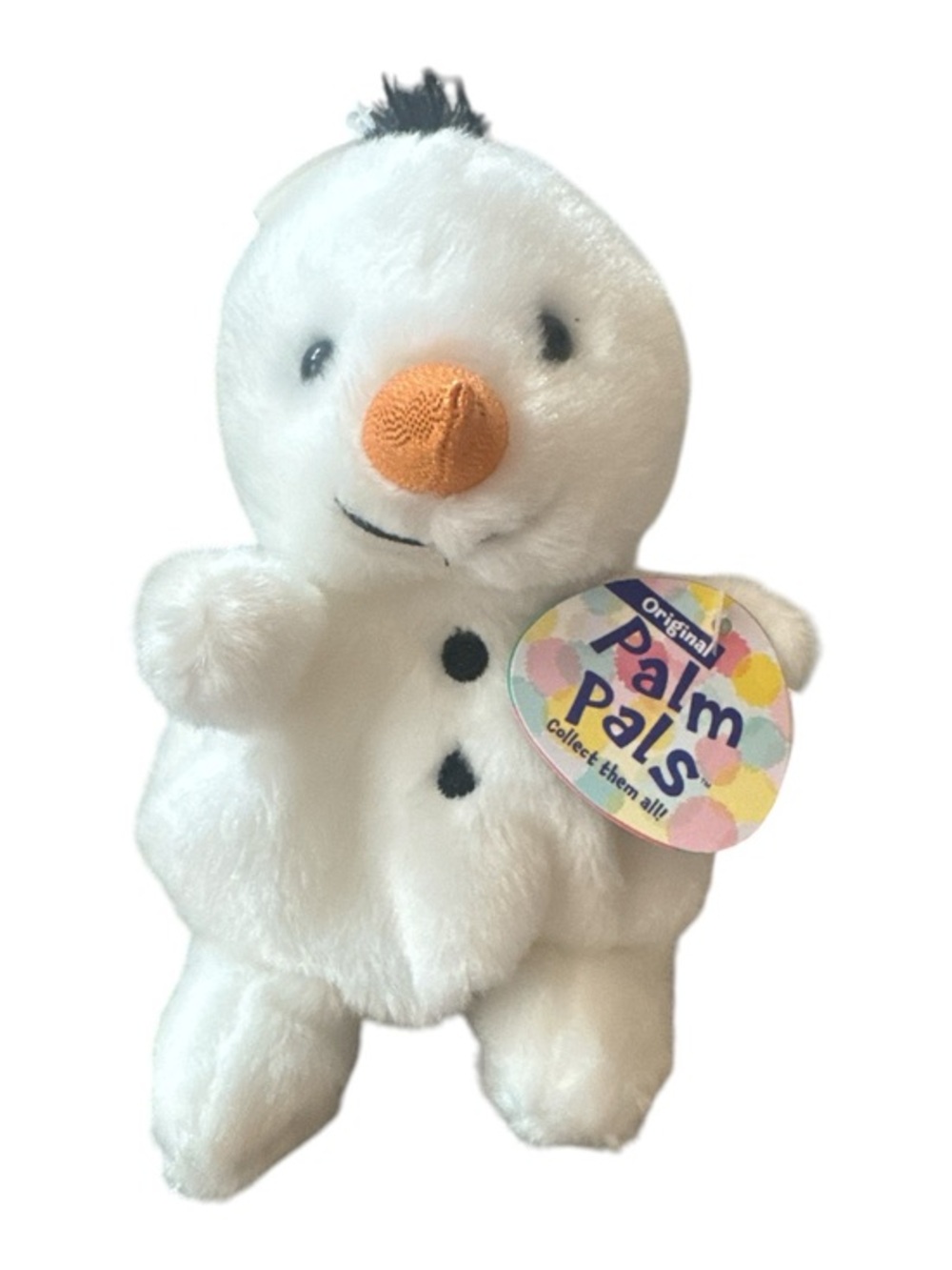 Original White Snowman Plush Palm Pals Toy w/ Orange Carrot Nose Christmas Gift